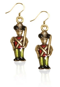 Whimsical Gifts Christmas Nutcracker Charm Earrings | Silver Or Gold Finish | Handmade In USA