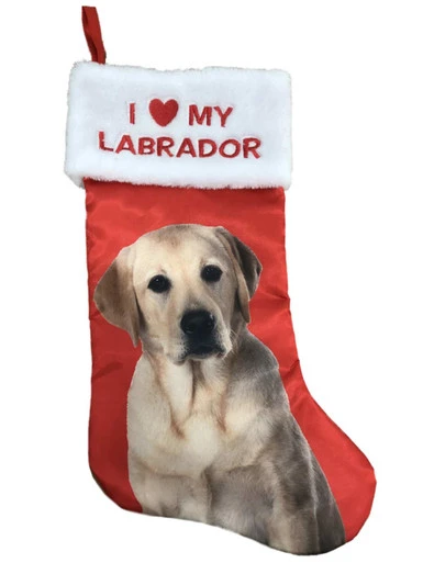 Red Satin I Love My Golden Labrador Christmas Holiday Stocking 3 Red Satin I Love My Golden Labrador Christmas Holiday Stocking
