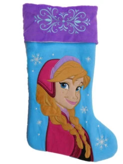Blue & Purple Disney Frozen Princess Anna Christmas Stocking Holiday Decor