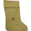 Embellished Beige & Gold Beaded Star Christmas Holiday Stocking