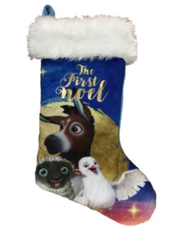 The Star Movie Blue First Noel Christian Nativity Scene Christmas Stocking