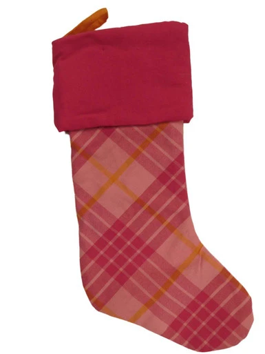 Pink Plaid Christmas Holiday Stocking 3 Pink Plaid Christmas Holiday Stocking