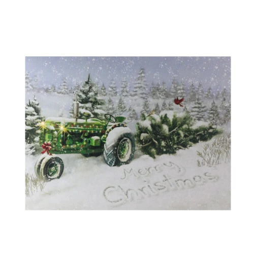 Northlight Fiber Optic And LED Lighted Merry Christmas Tractor Canvas Wall Art 12" X 15.75" 3 Northlight Fiber Optic And LED Lighted Merry Christmas Tractor Canvas Wall Art 12" X 15.75"
