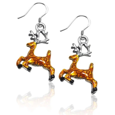Whimsical Gifts Christmas Reindeer Charm Earrings | Silver Or Gold Finish | Handmade In USA 3 Whimsical Gifts Christmas Reindeer Charm Earrings | Silver Or Gold Finish | Handmade In USA