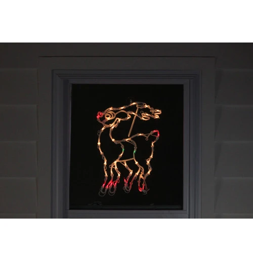 Northlight Lighted Reindeer Christmas Window Silhouette - 18" - White - Multicolor Lights 5 Northlight Lighted Reindeer Christmas Window Silhouette - 18" - White - Multicolor Lights - Image 3