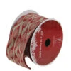 Northlight Brown And Red Glittered Christmas Wired Craft Ribbon 2.5" X 10 Yards