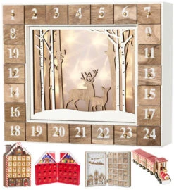 BRUBAKER Reusable Wooden Advent Calendar To Fill - White Winter Landscape With LED Lighting - DIY Christmas Calendar 13.98 X 2.36 X 10.63 Inches 17 BRUBAKER Reusable Wooden Advent Calendar To Fill - White Winter Landscape With LED Lighting - DIY Christmas Calendar 13.98 X 2.36 X 10.63 Inches -Northlight Christmas AdventCalendar PETZ170725 4251219616667.2500.010 77420.1633721499