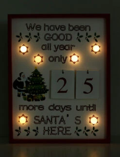 BRUBAKER Christmas Countdown Calendar - Wooden Board With Calendar Sheets - White With 6 LED Lights - 11 X 1.57 X 14 Inches 10 BRUBAKER Christmas Countdown Calendar - Wooden Board With Calendar Sheets - White With 6 LED Lights - 11 X 1.57 X 14 Inches -Northlight Christmas AdventCalendar PETZ170881 4251219616643.3000.002 22644.1633721530
