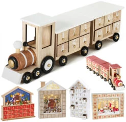 BRUBAKER Reusable Wooden Advent Calendar To Fill - White Locomotive With 24 Doors - DIY Christmas Calendar 18.11 X 3.74 X 4.21 Inches 11 BRUBAKER Reusable Wooden Advent Calendar To Fill - White Locomotive With 24 Doors - DIY Christmas Calendar 18.11 X 3.74 X 4.21 Inches -Northlight Christmas AdventCalendar PETZ171394 4251219616728.2500.010 07092.1633721504