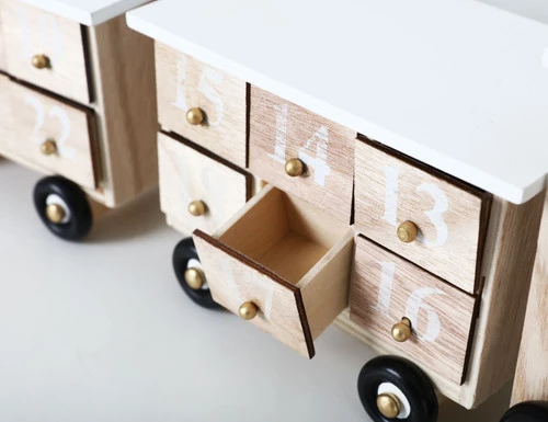 BRUBAKER Reusable Wooden Advent Calendar To Fill - White Locomotive With 24 Doors - DIY Christmas Calendar 18.11 X 3.74 X 4.21 Inches 5 BRUBAKER Reusable Wooden Advent Calendar To Fill - White Locomotive With 24 Doors - DIY Christmas Calendar 18.11 X 3.74 X 4.21 Inches - Image 3