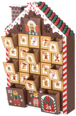 BRUBAKER Reusable Wooden Advent Calendar To Fill - Gingerbread House With LED Lighting - DIY Christmas Calendar 10.31 X 17.72 X 2.17 Inches -Northlight Christmas AdventCalendar PETZ171446 4251219616681.3000.002 33084.1633721505