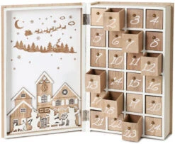 BRUBAKER Reusable Wooden Advent Calendar To Fill - Merry Christmas Book - DIY Christmas Calendar 7.72 X 2.95 X 11.81 Inches -Northlight Christmas AdventCalendar PETZ172217 4251219627496.2500.002 39457.1633721537