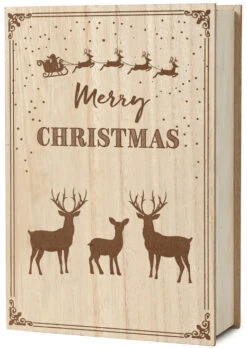 BRUBAKER Reusable Wooden Advent Calendar To Fill - Merry Christmas Book - DIY Christmas Calendar 7.72 X 2.95 X 11.81 Inches -Northlight Christmas AdventCalendar PETZ172217 4251219627496.2500.003 33588.1633721538