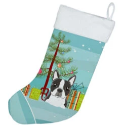 Christmas Tree And Boston Terrier Christmas Stocking BB1575CS -Northlight Christmas BB1575CS2 52057.1602682287