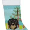 Christmas Tree And Longhair Black And Tan Dachshund Christmas Stocking BB1585CS -Northlight Christmas BB1585CS 82452.1640534853
