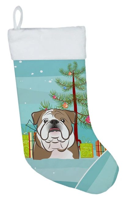 Christmas Tree And English Bulldog Christmas Stocking BB1591CS 3 Christmas Tree And English Bulldog Christmas Stocking BB1591CS