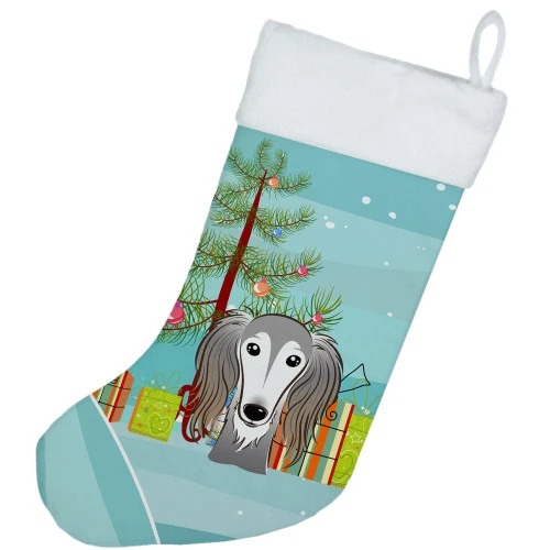 Christmas Tree And Saluki Christmas Stocking BB1601CS 4 Christmas Tree And Saluki Christmas Stocking BB1601CS - Image 2