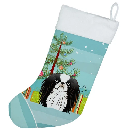 Christmas Tree And Japanese Chin Christmas Stocking BB1602CS 4 Christmas Tree And Japanese Chin Christmas Stocking BB1602CS - Image 2