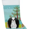 Christmas Tree And Japanese Chin Christmas Stocking BB1602CS -Northlight Christmas BB1602CS 14665.1640545765