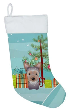 Christmas Tree And Yorkie Puppy Christmas Stocking BB1604CS