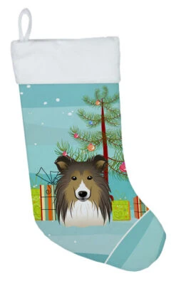Christmas Tree And Sheltie Christmas Stocking BB1614CS