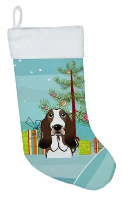 Christmas Tree And Basset Hound Christmas Stocking BB1615CS