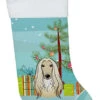 Christmas Tree And Afghan Hound Christmas Stocking BB1616CS -Northlight Christmas BB1616CS 06304.1640546672