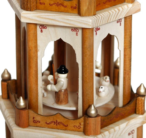 BRUBAKER Christmas Pyramid - 24 Inches - 4 Tier Carousel With 6 Candle Holders And Hand Painted Figurines - Designed In Germany 6 BRUBAKER Christmas Pyramid - 24 Inches - 4 Tier Carousel With 6 Candle Holders And Hand Painted Figurines - Designed In Germany - Image 4