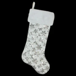 Northlight 19 White And Silver Sequin Snowflake Christmas Stocking -Northlight Christmas akqauvupru2sl9jwc0nljwifmzgau0qv 54106.1588344779