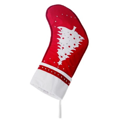 Northlight 22" Red And White Embroidered Tree With Rhinestones Christmas Stocking 5 Northlight 22" Red And White Embroidered Tree With Rhinestones Christmas Stocking - Image 3