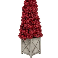 40" Red Berry Cone Potted Christmas Topiary -Northlight Christmas allstate xbp077 re 3 45988.1659734331