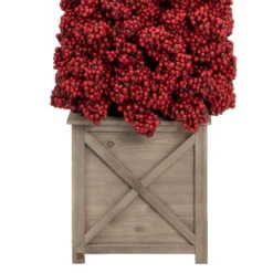 50" Red Berry Cone Potted Christmas Topiary 12 50" Red Berry Cone Potted Christmas Topiary -Northlight Christmas allstate zbp078 re 3new 15756.1660066538
