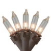 Mini Commercial Christmas Light Set - Clear - 300ct - 68' Brown Wire