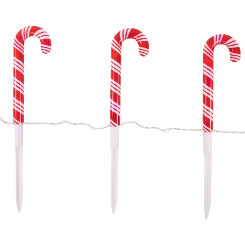 Northlight Set Of 3 Color Changing LED Candy Cane Christmas Pathway Markers 11" 4 Northlight Set Of 3 Color Changing LED Candy Cane Christmas Pathway Markers 11" - Image 2