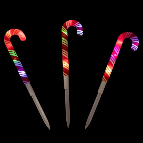 Northlight Set Of 3 Color Changing LED Candy Cane Christmas Pathway Markers 11" 3 Northlight Set Of 3 Color Changing LED Candy Cane Christmas Pathway Markers 11"