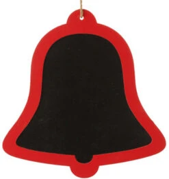 13.5" Black And Red Country Rustic Bell Shaped Christmas Ornament