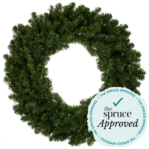 Northlight Pre-Lit Commercial Canadian Pine Artificial Christmas Wreath - 5' - Clear Lights 6 Northlight Pre-Lit Commercial Canadian Pine Artificial Christmas Wreath - 5' - Clear Lights - Image 4