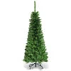 Costway 4.5ft Pre-Lit Hinged Pencil Christmas Tree 150 White Lights 1 Costway 4.5ft Pre-Lit Hinged Pencil Christmas Tree 150 White Lights -Northlight Christmas cm2207010231 15909.1604598769