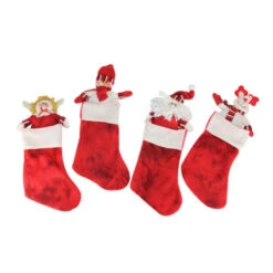 Pack Of 10 Red Christmas Stocking And Gift Bag Set 14.5" -Northlight Christmas cmi 22101 1201 32957.1588350476
