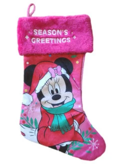 Disney Pink & Red Minnie Mouse Holiday Christmas Stocking