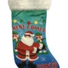 Fuzzy Blue Santa Floss Dance Video Gamer Holiday Christmas Stocking