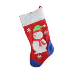 Northlight 19'' Red And Blue Plush Cuff Snowman Christmas Stocking -Northlight Christmas dyno 1207060 1 3 80254.1599787104