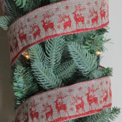 Northlight Red And Beige Reindeer Burlap Wired Christmas Craft Ribbon 2.5" X 10 Yards 7 Northlight Red And Beige Reindeer Burlap Wired Christmas Craft Ribbon 2.5" X 10 Yards -Northlight Christmas dzeyu91byfmz4kparawia6jfgwsqapch 55432.1664901050