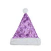 Northlight 21" Purple And White Sequin Snowflake Christmas Santa Hat Costume Accessory - Medium