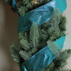Northlight Shimmering Teal Solid Wired Christmas Craft Ribbon 2.5" X 10 Yards 7 Northlight Shimmering Teal Solid Wired Christmas Craft Ribbon 2.5" X 10 Yards -Northlight Christmas epkus7zscnzu5kbl5oo1dx4s1nnb1fdb 86604.1665174053