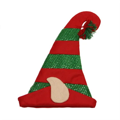 Northlight 22" Red And Green Striped Sequin Unisex Adult Christmas Elf Hat - One Size 2 Northlight 22" Red And Green Striped Sequin Unisex Adult Christmas Elf Hat - One Size