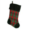 Northlight 19" Christmas Traditions Green, Red And Gold Woven Plaid And Velvet Stocking -Northlight Christmas fbrpyhwt4avuzduvw60xoymoothw6ech 76336.1640906550
