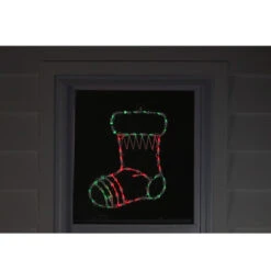 Northlight Lighted Stocking Silhouette Window Christmas Decoration - 18" - Red And Green -Northlight Christmas fch6f3urioa3sjbj0jgvofuw4mhba9cb 81042.1664379358