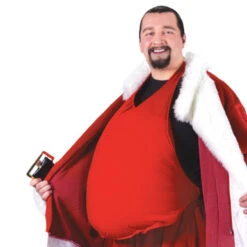 Red Padded Santa Belly Adult Christmas Costume Accessory - One Size