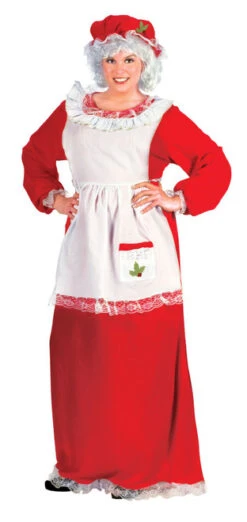 Fun World Red And White Plush Mrs. Santa Claus Women Adult Christmas Costume - Plus Size